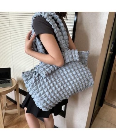 Women Large Capacity Puffer Tote Bag Quilted Shoulder Bag Handbag Casual Daily Bag Beige $8.40 Totes