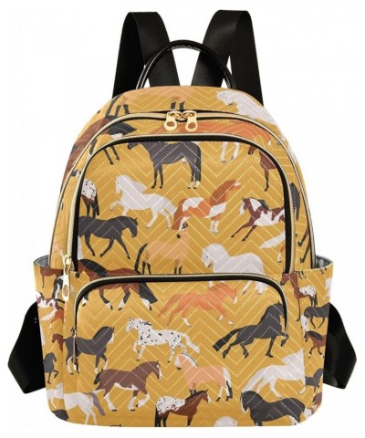 Women Backpack Horse Colorful Pattern Anti-Theft Travel Backpack with Luggage Belt Lightweight Handbag Lady Purse Roomy Doubl...