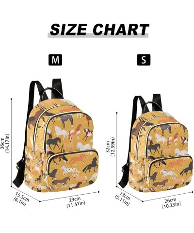 Women Backpack Horse Colorful Pattern Anti-Theft Travel Backpack with Luggage Belt Lightweight Handbag Lady Purse Roomy Doubl...