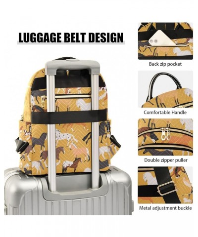 Women Backpack Horse Colorful Pattern Anti-Theft Travel Backpack with Luggage Belt Lightweight Handbag Lady Purse Roomy Doubl...