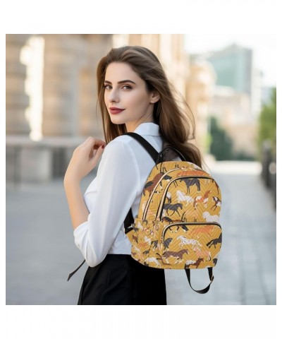 Women Backpack Horse Colorful Pattern Anti-Theft Travel Backpack with Luggage Belt Lightweight Handbag Lady Purse Roomy Doubl...