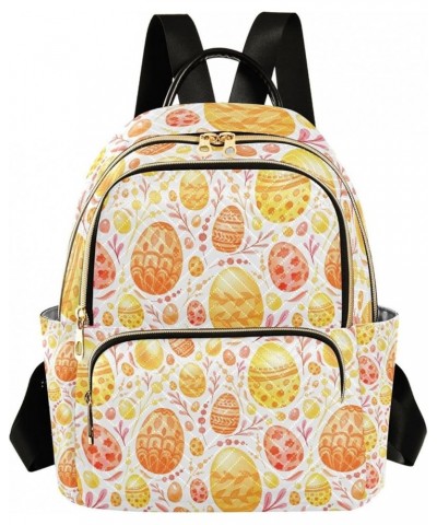 Easter Women Backpack Spring Flower Gold April Eggs Anti-Theft Travel Backpack Lightweight Handbag Roomy Weekend Bag Everyday...