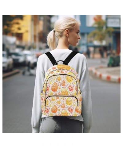 Easter Women Backpack Spring Flower Gold April Eggs Anti-Theft Travel Backpack Lightweight Handbag Roomy Weekend Bag Everyday...