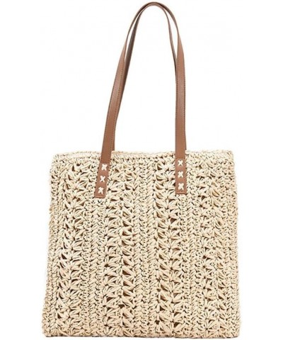 Retro Summer Tote Bag for Women Rattan Straw Bag Vintage Casual Hand-woven Summer Beach Handbag Clutch Purse Beige $10.24 Totes