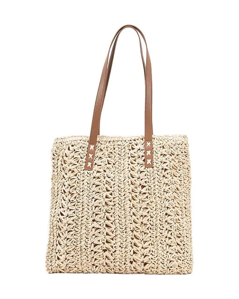 Retro Summer Tote Bag for Women Rattan Straw Bag Vintage Casual Hand-woven Summer Beach Handbag Clutch Purse Beige $10.24 Totes