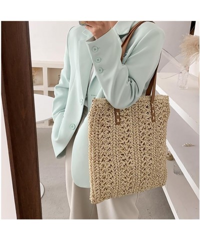 Retro Summer Tote Bag for Women Rattan Straw Bag Vintage Casual Hand-woven Summer Beach Handbag Clutch Purse Beige $10.24 Totes