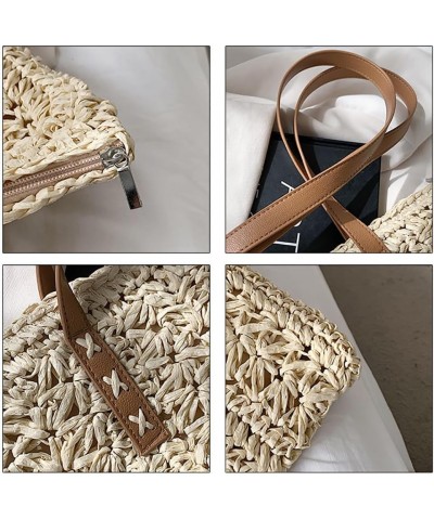 Retro Summer Tote Bag for Women Rattan Straw Bag Vintage Casual Hand-woven Summer Beach Handbag Clutch Purse Beige $10.24 Totes