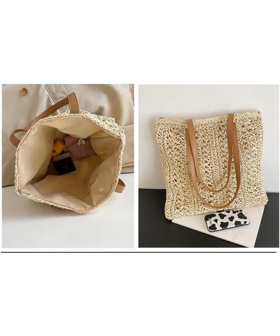 Retro Summer Tote Bag for Women Rattan Straw Bag Vintage Casual Hand-woven Summer Beach Handbag Clutch Purse Beige $10.24 Totes