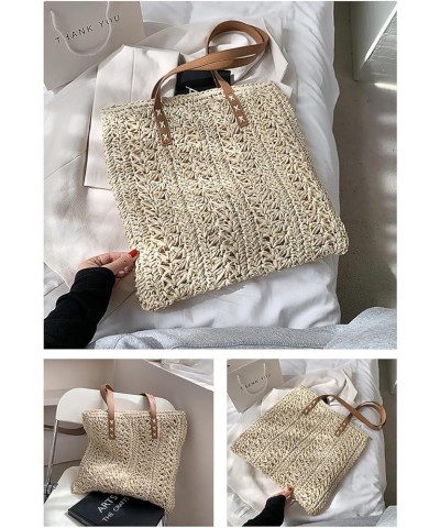 Retro Summer Tote Bag for Women Rattan Straw Bag Vintage Casual Hand-woven Summer Beach Handbag Clutch Purse Beige $10.24 Totes