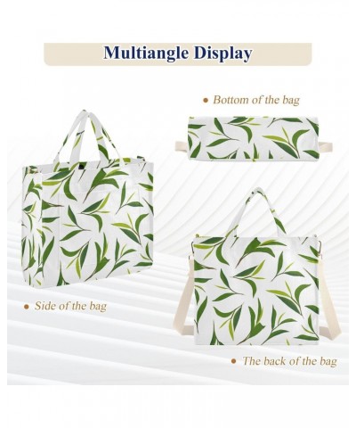 Vivid Leaf Corduroy Tote Bag for Women Hobo Crossbody Bag Purse Stylish Shoulder Handbag Messenger Bags, S $10.10 Totes