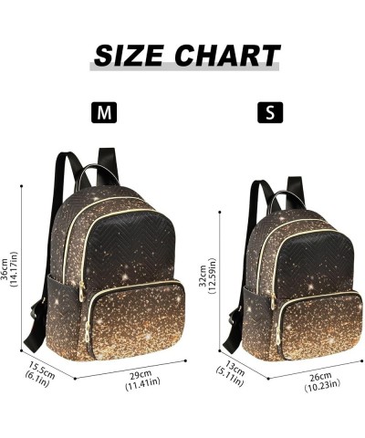 Backpack Purse for Women Golden Light Bling, Mini Fashion Backpack Fantasy Glitter Lightweight Casual Daypack Shoulder Bag Tr...