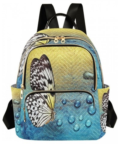 Yellow Black Butterfly Women's Backpack Purse Fashion Travel Anti Theft Backpack Casual Daypack for Work College,M Small $19....