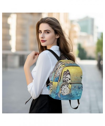 Yellow Black Butterfly Women's Backpack Purse Fashion Travel Anti Theft Backpack Casual Daypack for Work College,M Small $19....