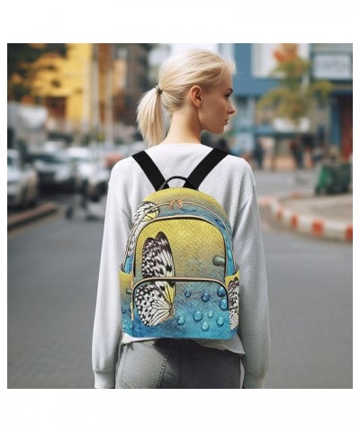 Yellow Black Butterfly Women's Backpack Purse Fashion Travel Anti Theft Backpack Casual Daypack for Work College,M Small $19....