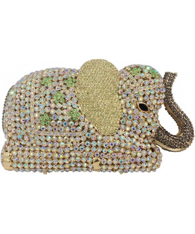 Women Evening-Bag Chain Rhinestone Luxury Clutch-Purse Wedding-Handbag Elephant M Gold $46.55 Evening Bags