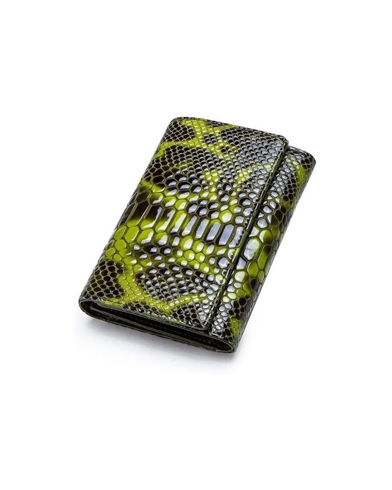 retro Fashion Serpentine Girl Wallet，green Female Genuine Leather Long Coin Purse，women Large Capacity Phone Cardholder Clutc...