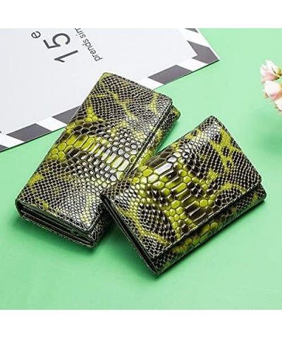 retro Fashion Serpentine Girl Wallet，green Female Genuine Leather Long Coin Purse，women Large Capacity Phone Cardholder Clutc...