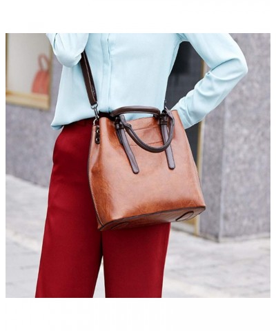 Women Satchel Bags Handle Shoulder Handbags and Purses Pockets Zipper PU Leather Crossbody Bags Red $22.08 Totes