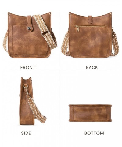 Crossbody Bags For Women Trendy Vegan Leather Purses For Women Shoulder Bag with Two Strap Two-tone Brown $12.80 Shoulder Bags