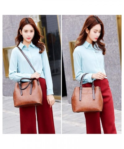 Women Satchel Bags Handle Shoulder Handbags and Purses Pockets Zipper PU Leather Crossbody Bags Red $22.08 Totes