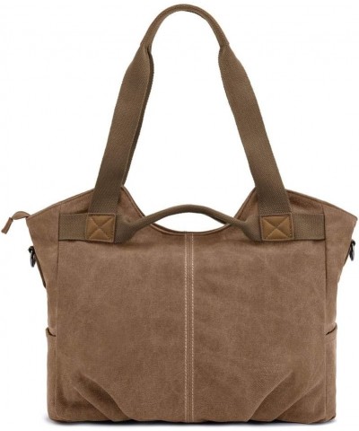 Women's Canvas Casual Shoulder Bag Retro Large Capacity Oblique Satchel (army green) Khaki $36.16 Totes