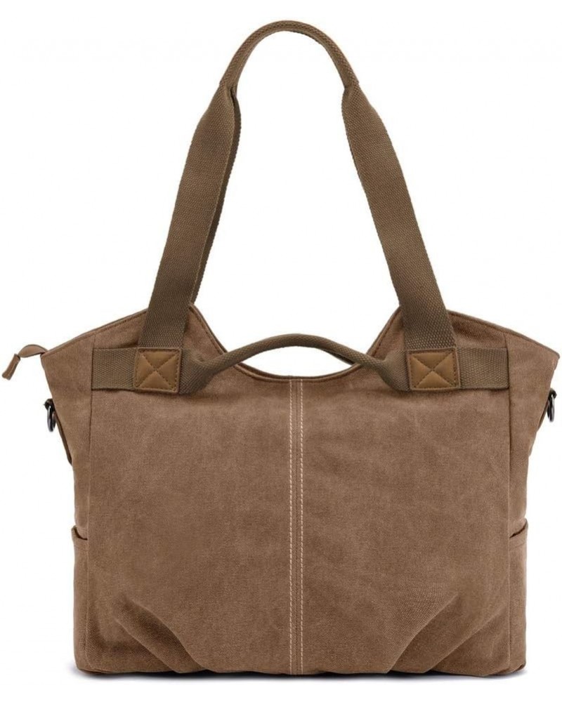 Women's Canvas Casual Shoulder Bag Retro Large Capacity Oblique Satchel (army green) Khaki $36.16 Totes