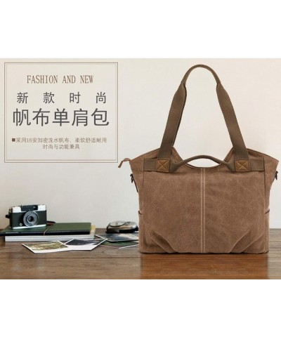 Women's Canvas Casual Shoulder Bag Retro Large Capacity Oblique Satchel (army green) Khaki $36.16 Totes