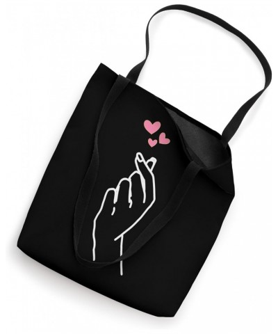 Korean Graphic Finger Heart Hand I Love You Kpop Merch K-pop Tote Bag $17.10 Totes