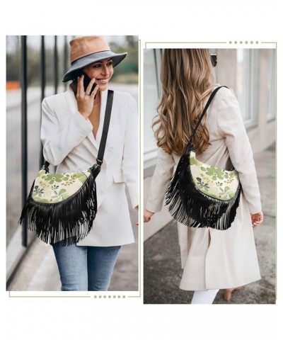 Purses for Women Cross Body Fringe Womens Medium Crossbody Bags Shoulder Bag for Women Medium Size Cow Plant Checkered Backgr...