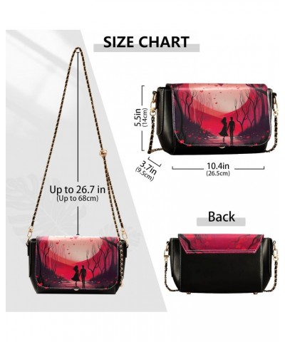 Romantic Valentine's Day Crossbody Bag for Women Girls,Leather Cross Body Purses Chain Strap Handbags Shoulder Bag $20.39 Cro...