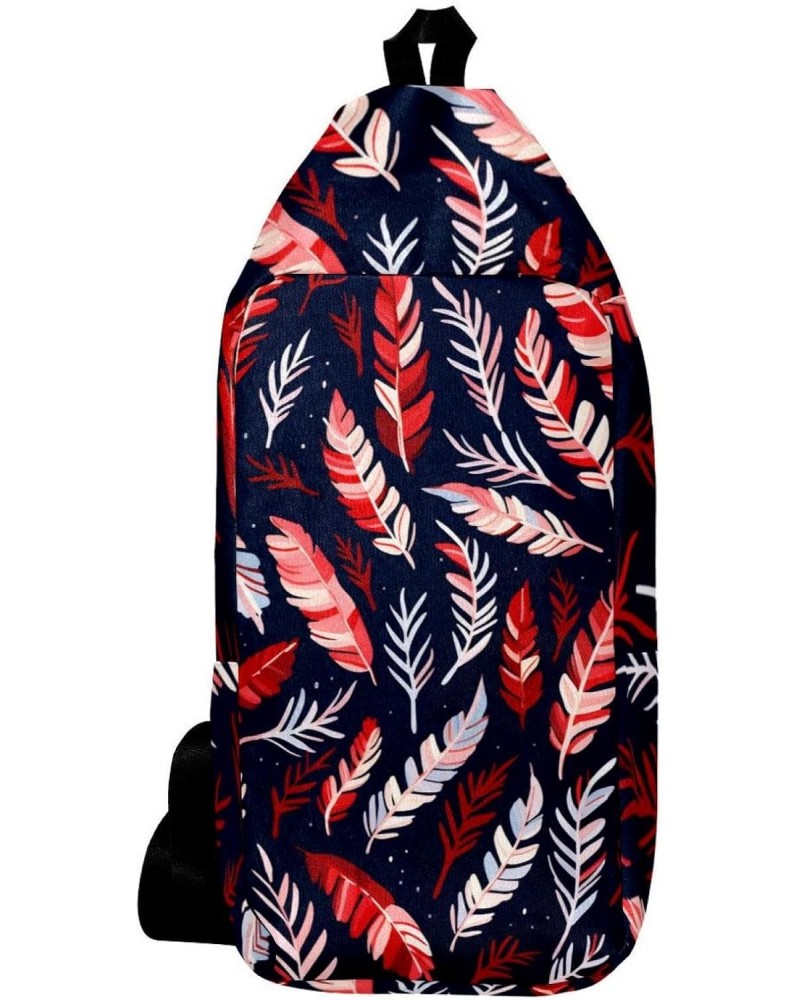 Crossbody Bags for Women,Crossbody Bag Men,Small Sling Bag,Floral Leaves Blue Background,Crossbody Purse $12.50 Crossbody Bags