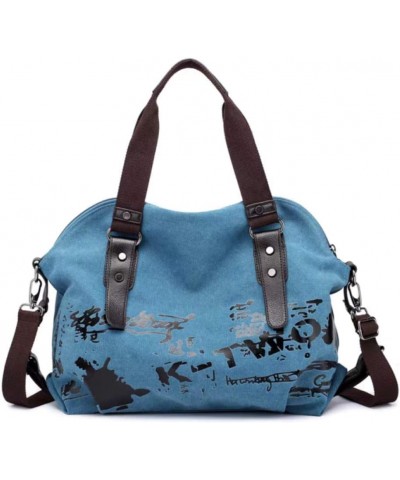 Backpack, Women's Shoulder Bag, Handbag, Canvas Bag, 35 × 49 × 12cm Blue $28.57 Backpacks