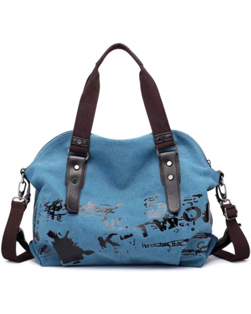 Backpack, Women's Shoulder Bag, Handbag, Canvas Bag, 35 × 49 × 12cm Blue $28.57 Backpacks