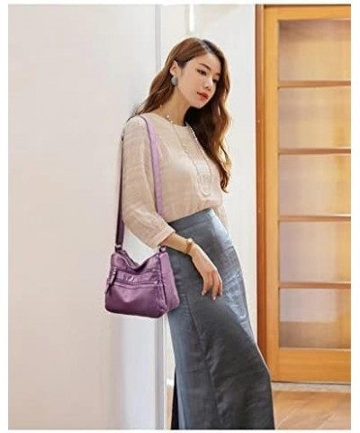 Ladies Shoulder Bag PU Casual Tot Bag Spacious Multi Pocket Crossbody Purse Shoulder Bag Tot Bag Blue $23.92 Shoulder Bags