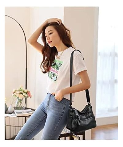 Ladies Shoulder Bag PU Casual Tot Bag Spacious Multi Pocket Crossbody Purse Shoulder Bag Tot Bag Blue $23.92 Shoulder Bags