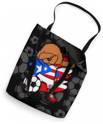 Dabbing Poodle Puerto Rico Soccer Fan Jersey Football Lover Tote Bag $13.69 Totes