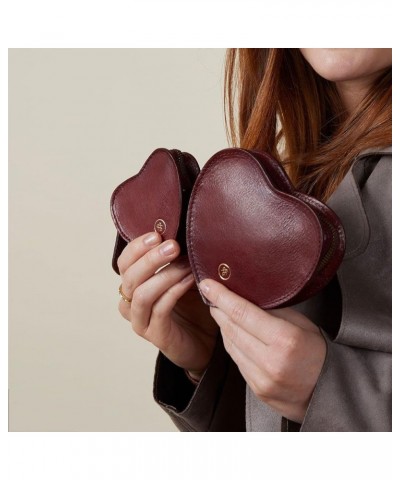 Maxwell Scott - Womens Luxury Leather Large Heart-Shaped Coin Card Wallet Holder Pouch - Made in Italy - The MirabellaL Black...