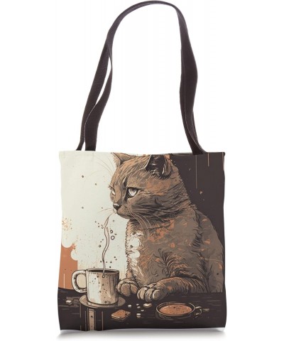 Funny Cat mother coffee lover Design Kitten Humor Cat Lover Tote Bag $12.62 Totes