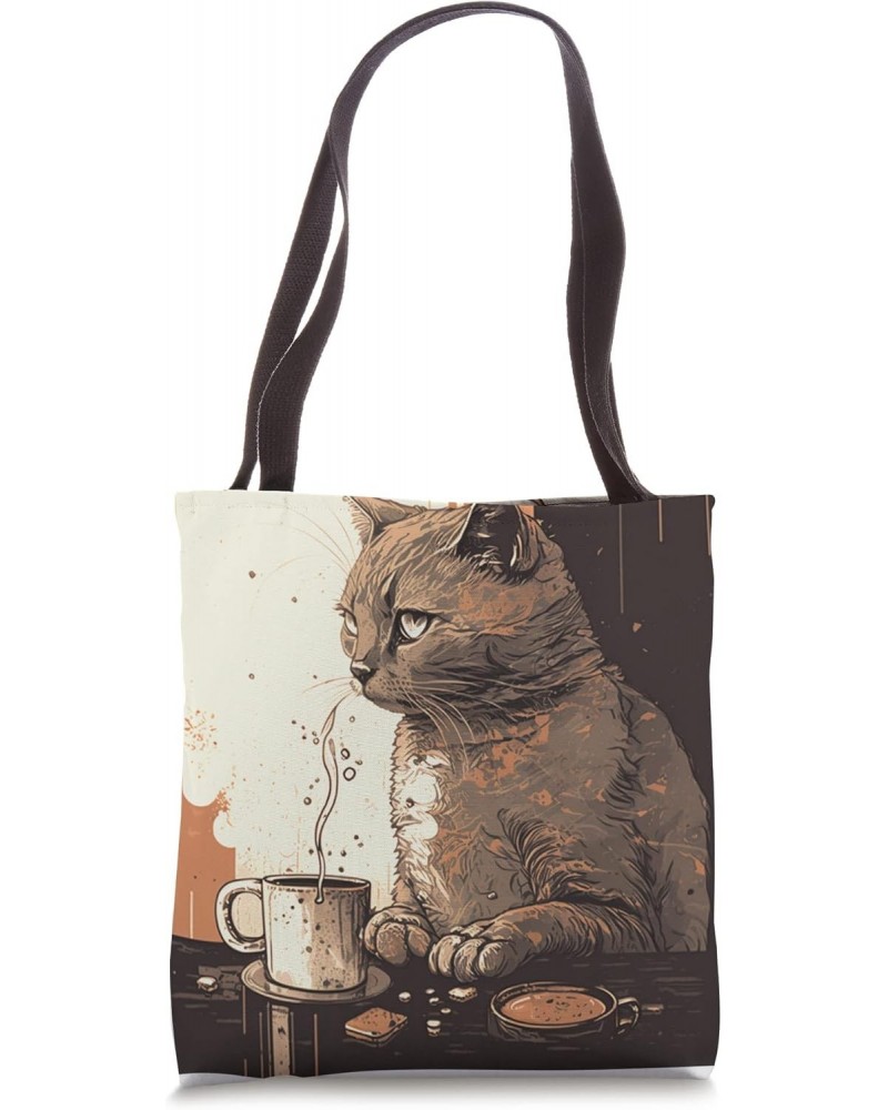 Funny Cat mother coffee lover Design Kitten Humor Cat Lover Tote Bag $12.62 Totes