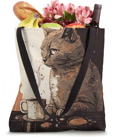 Funny Cat mother coffee lover Design Kitten Humor Cat Lover Tote Bag $12.62 Totes