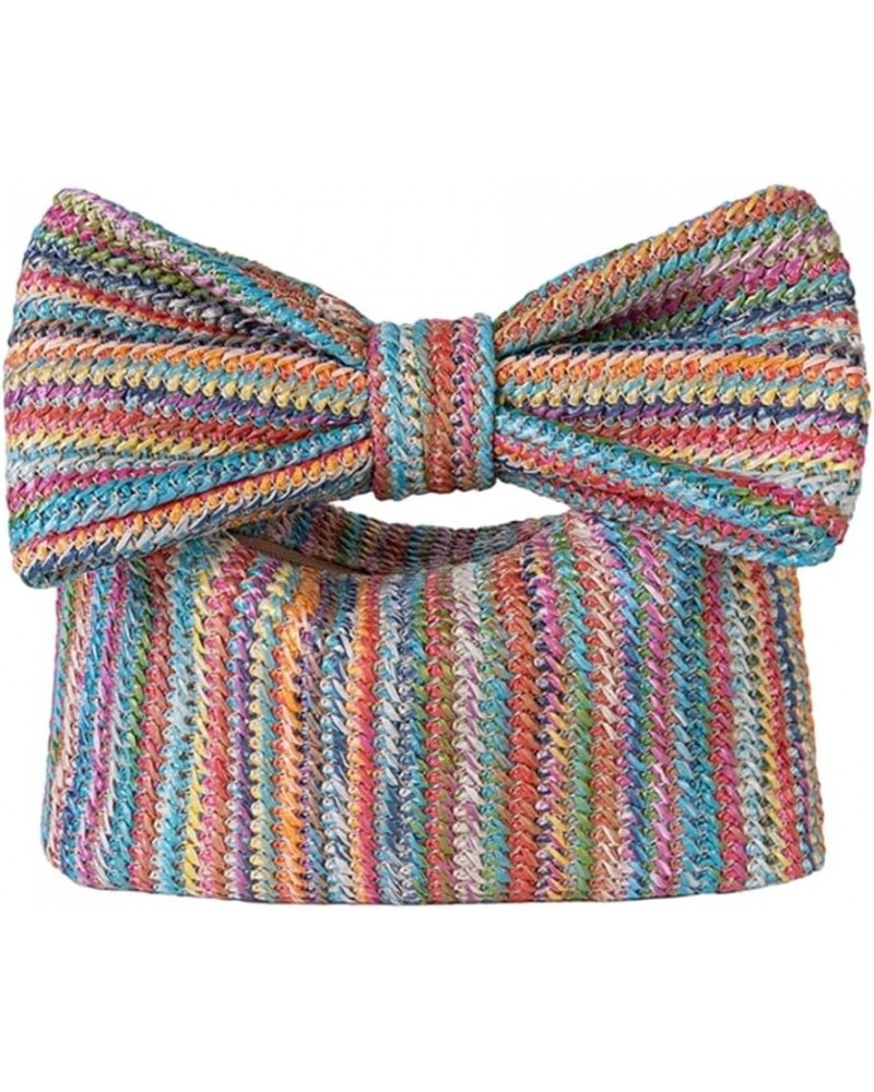 Bow Straw Purses and Handbags Vacation Summer Purse Straw Handbag Woven Clutch Bag for Party Wedding A-multicolor $16.49 Even...