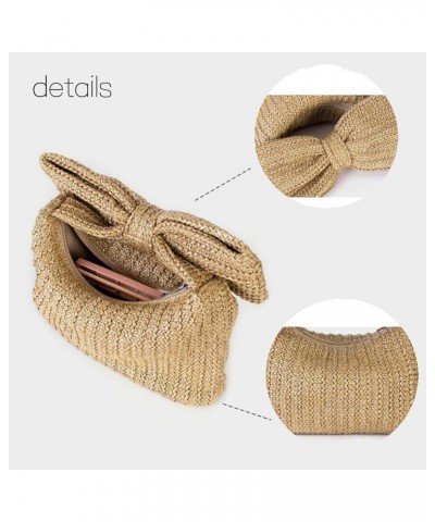 Bow Straw Purses and Handbags Vacation Summer Purse Straw Handbag Woven Clutch Bag for Party Wedding A-multicolor $16.49 Even...