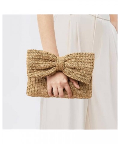 Bow Straw Purses and Handbags Vacation Summer Purse Straw Handbag Woven Clutch Bag for Party Wedding A-multicolor $16.49 Even...