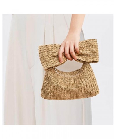 Bow Straw Purses and Handbags Vacation Summer Purse Straw Handbag Woven Clutch Bag for Party Wedding A-multicolor $16.49 Even...