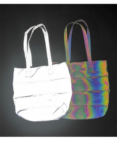 Lager Capacity Shopping Bag Luminous Holographic Reflective Bags for Women Laser Shoulder Bags Tote Bags Highlight $20.29 Totes