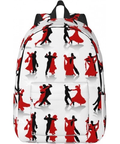 Ballroom Dance Print Unisex Canvas Backpack Cute Backpack For Travel Sports Casual Aesthetic Backpack Black Medium $18.21 Bac...