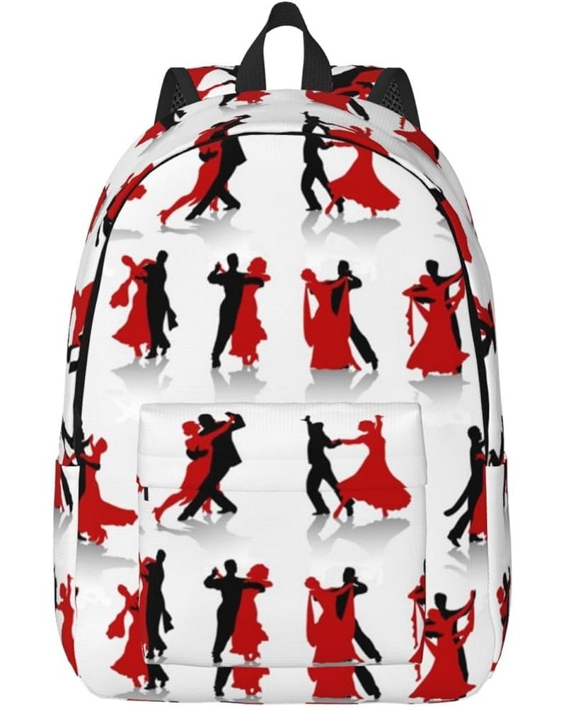 Ballroom Dance Print Unisex Canvas Backpack Cute Backpack For Travel Sports Casual Aesthetic Backpack Black Medium $18.21 Bac...