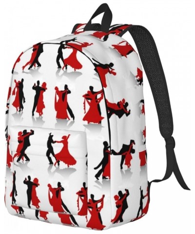 Ballroom Dance Print Unisex Canvas Backpack Cute Backpack For Travel Sports Casual Aesthetic Backpack Black Medium $18.21 Bac...