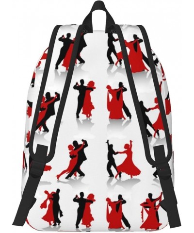 Ballroom Dance Print Unisex Canvas Backpack Cute Backpack For Travel Sports Casual Aesthetic Backpack Black Medium $18.21 Bac...