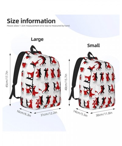 Ballroom Dance Print Unisex Canvas Backpack Cute Backpack For Travel Sports Casual Aesthetic Backpack Black Medium $18.21 Bac...